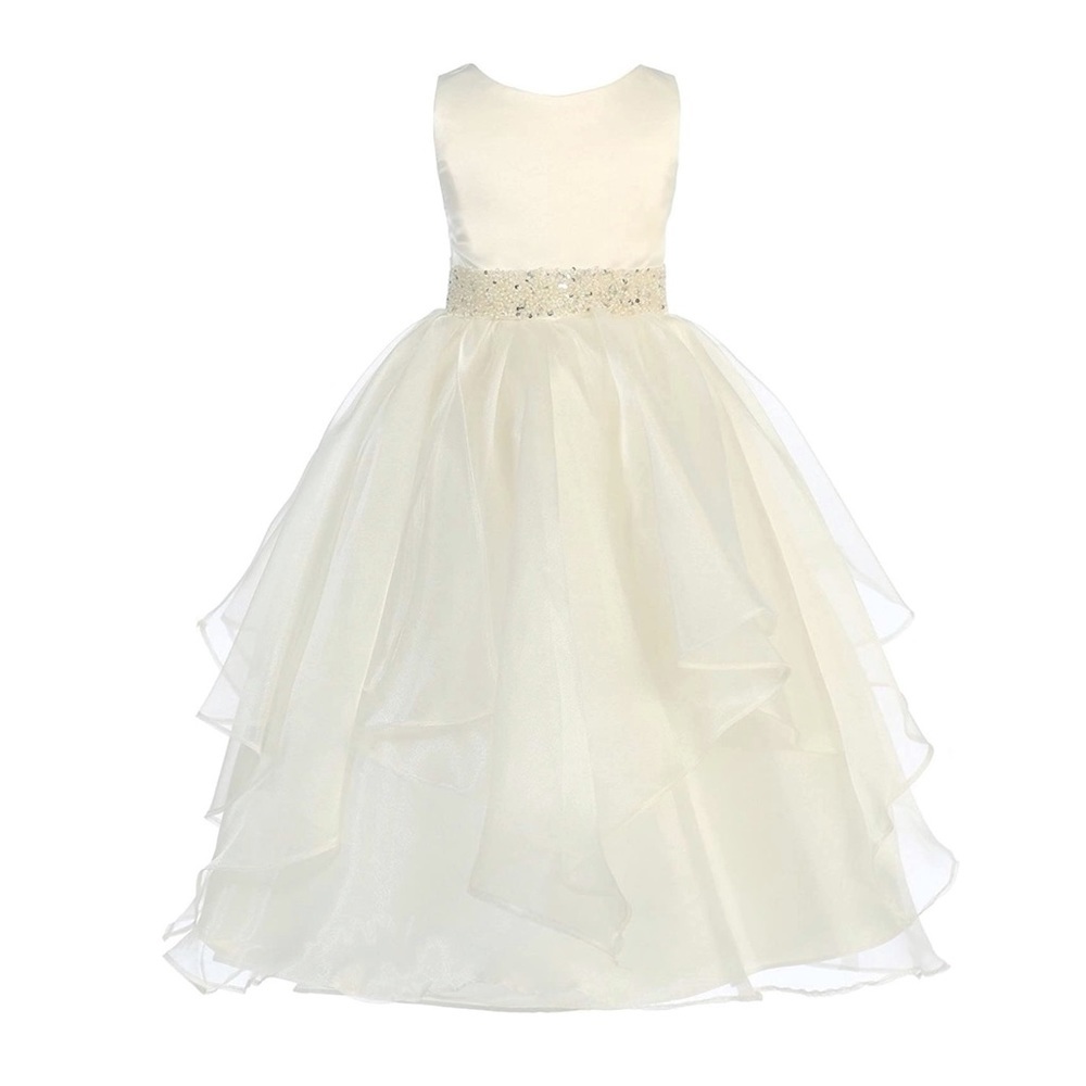 Chic Baby Ivory satin & organza dress, 2T